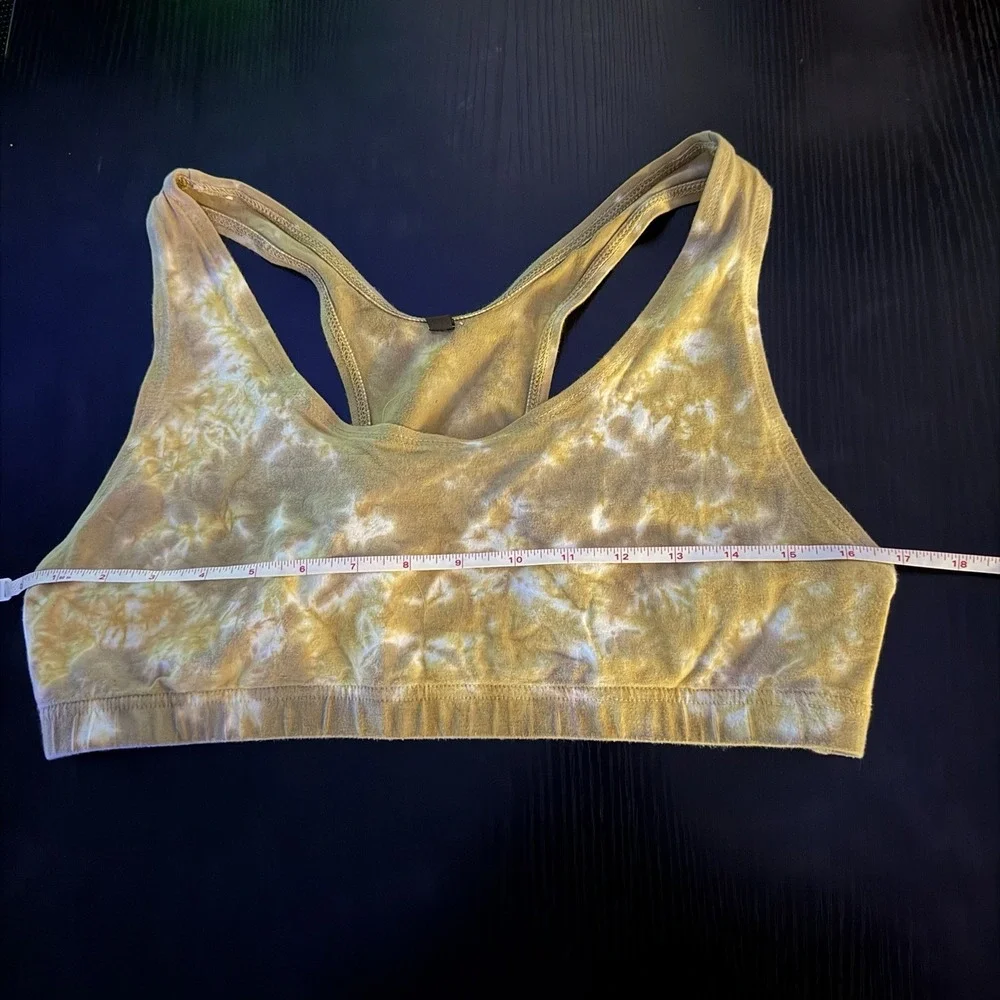 Aquadelics Tie Dye Y2K Desert Hippie Boho Grunge Earthy Mustard Sz XL Sports Bra - Picture 8 of 10